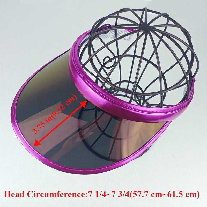 Beevarn Store 2 Pack Sun Visor Hats Women Men Clip-on Iridescent Clear Sport Outdoor Cap - Image 4